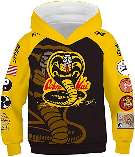 Karate Kid Cobra Kai Kinder Hoodies Lässige Jacke Faust Gedruckt Mit Kapuze Pullover Sweatshirt