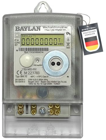 Wechselstromzähler [BM.11 - MID25] für Zählerplatzmontage - 100A direktmessender Stromzähler mit A+ Eintarifzähler 1.8.0 mit Rücklaufsperre, LCD-Anzeige