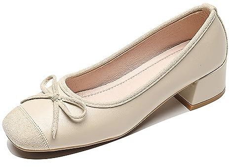 Tacchi Bassi da Donna Classici con Tacco Alto e Punta Quadrata, Scarpe Eleganti con Tacco Grosso da 4 cm Décolleté Eleganti con Punta Quadrata