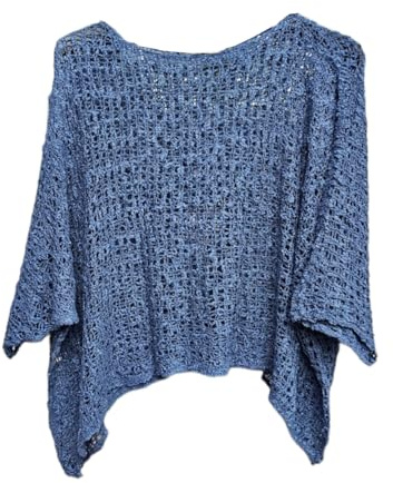 Alam Exclusive Women's Popcorn Top Crochet Oversized Knit Ladies Plain Batwing Boho Cover Up Summer Fish Net