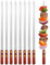 8 Pièces Brochettes pour Barbecue, Brochette en acier inoxydable de 60 cm avec manche en bois, Accessoires plats réutilisables pour barbecue, Brochette Barbecue, pour Barbecue Parties