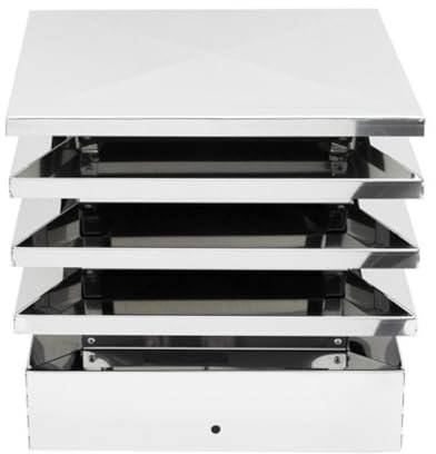 ALLINOX Terminale Architettonico Comignolo Antivento Canna Fumaria Acciaio INOX AISI 304 Fumaiolo Quadrato Per Camino (42x42)