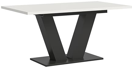 xonox.home - Esstisch Motion 150-190x76x90 cm in weiß Nb mit V-Gestell in grau Nb - Tisch Wohnen Esszimmer Esszimmertisch - modern und funktional