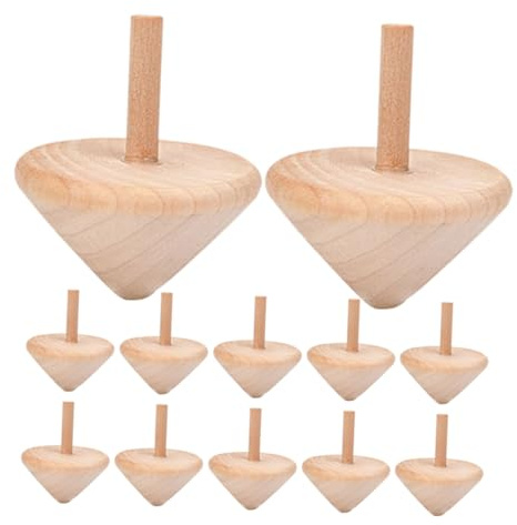 Toddmomy 15 Peonzas De Madera para Pintar Juguete Giratorio DIY para Niños Manualidades Creativas Y Decoración del Hogar para Coordinar Mano Ojo Fiestas Escuela Y Juego En Interior