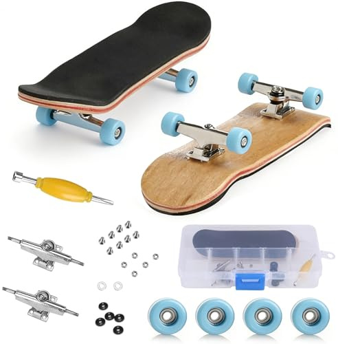 LIULINY Mini Skateboard da Dita, 5 Strati acero Skateboard Mini, DIY Finger Skate per Dita, per gli Appassionati, Regali di Compleanno per Bambini, Giochi Giocattoli per Bambini