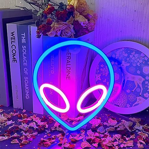 UExnkj-Y utomjording neonskyltar LED alien neonbelysning dekor USB eller batteri ljus för sovrum barnrum bar lekrum födelsedag julfest fest