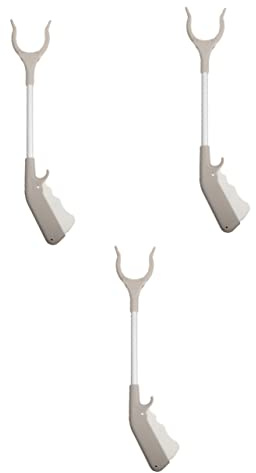 YARNOW 3 Pezzi Picker Up Pick-Up Da Giardino Foglie Di Scarto Aiuti Per Scivolare Immondizia Allungare Nabber Pooper Aiuto Grigio Estensore Non Parco Pinza Estensione Reacher