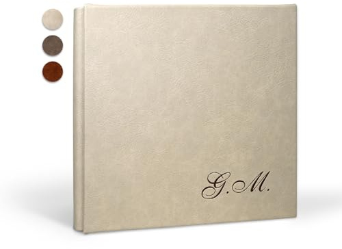 Libro de visitas con Tapa Bordada, Libro de Recuerdos, álbum de firmas para Boda, Cumpleaños, Aniversario con Tapa Dura en Color ecocover (Ecocover Nature, 30x30 100 pagine)