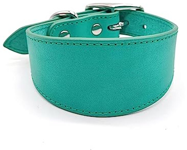 YOUNAFEN Collar ajustable para perros, collar ancho de cuero, correa para el cuello, para perros grandes, galgos italianos, suministros para mascotas