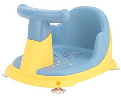 Seggiolino da Bagno per Bambini Sedile da Bagno in Plastica Leggero con Ventose Sicure per Neonati (Cielo blu)