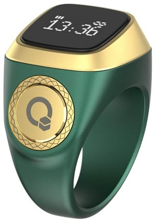 Smart Tasbih Zikr Ring, sveglia digitale azan musulmani, contatore Tasbih Smart Ring - digitale elettronico Tasbeeh contatore con vibrazione promemoria