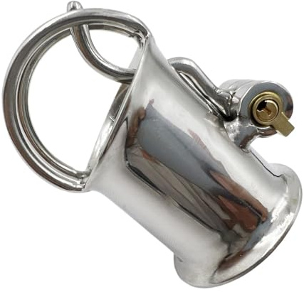 Dispositivo de castidad con jaula for pene, juguete sexual for hombres, producto BDSM, piercing for pene de acero inoxidable for hombres, bloqueo de punción PA(Diameter 4 mm)