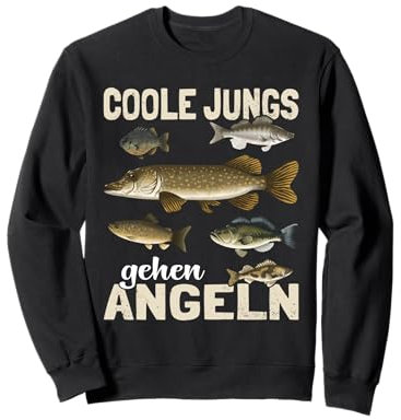 Coole Jungs gehen Angeln lustiges Fische Sportfischer Angler Sweatshirt