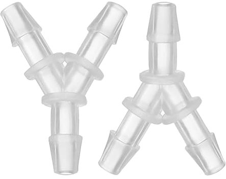 PATIKIL 2pcs Y Conectores de Bomba de Aire para Acuario, Conector de Tubo Plástico de 3 Vías Unión Transparente Conexión de Manguera Empalmador Adaptador para Aire Agua Tuberías, 1/8