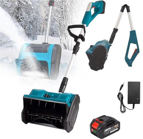 Soplador de Nieve eléctrico, Pala quitanieves inalámbrica, Lanzador de Pala quitanieves a batería con Asas, Hojas Ajustables, barredora 1200 W para Limpieza, Ancho 33 cm, 5 kg de Peso Ligero