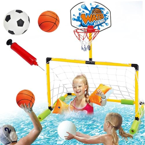 Baloncesto Goal, Impermeable Hoop Set, Door Frame Mount with Pump and Ball, Sturdy Design for Gym, Swimming Pool, School, Beach, Lake, Outdoor Water Games, 30,71 x 22,05 x 18,9 pulgadas