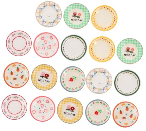 JOINPAYA 18 Piezas De Vajilla para Casa De Muñecas Platos para Servir Platos para Casa De Muñecas Mini Utensilios De Cocina En Miniatura Vajilla En