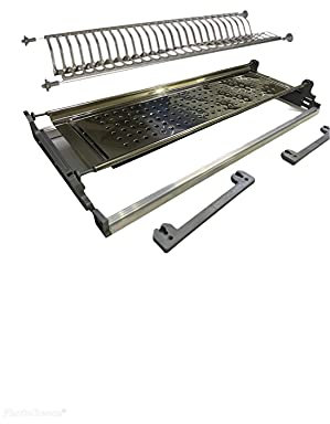 Calandrelli Alfredo Escurreplatos empotrable con marco de acero inoxidable de 86 cm para armarios de 90 cm