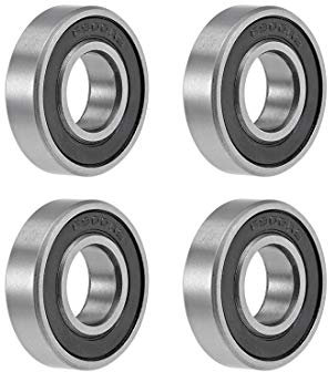 sourcing map 4STK 6900-2RS Kugellager Rillenkugellager Bearing Skateboard Bearings Rollenlager Skateboard Kugellager Doppelt Abgedichteter Chromstahl Z2 ABEC1 10 mm x 22 mm x 6 mm