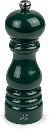 PEUGEOT - Paris 18cm Salt Mill - Paris-rama Collection - Classic Adjustment - PEFC Certified Wood - Made in France - Forest Green Color
