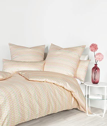 Janine Bettwäsche Interlock-Jersey Carmen S 155x220 cm + 80x80 cm Multicolor Fuchsia Minze