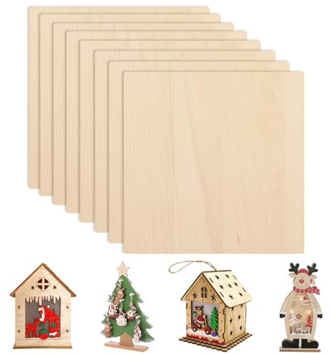 OUYZGIA Lot de 20 feuilles de contreplaqué de 3 mm - 400 x 400 x 3 mm - Contreplaqué de tilleul - Compatible avec le laser - Pour la découpe laser - Plaques de bois non finies pour peinture DIY