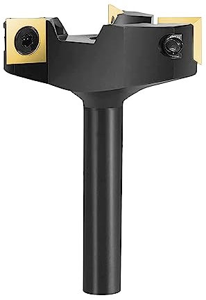 SpeTool Planfräser 12mm Schaft 60mm Durchmesser Planfräser für Oberfräse Wendeplatten Flächenfräser Wendeplattenfräser 3 Flöten CNC Fräser für Holz mit ATS Beschichtung Abflachfräser