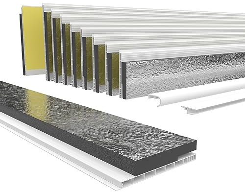 HEXIM PVC Rollladenkastendeckel mit Dämmung Länge: 1000-2000mm, Breite: 120-320mm, Revisionsklappe Rolladendeckel Rollladen abdeckung Deckel Klappe (140mm x 1 Meter)