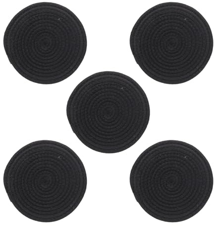 PATIKIL Grytunderlägg för varma rätter 20 cm, 5-pack grytunderlägg för varma kastruller och stekpannor värmebeständiga varma dynor grytlappar för köksbordsbänk, svart