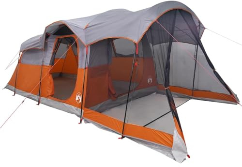 vidaXL Tienda de campaña Familiar túnel 8 Personas Impermeable Naranja, Tienda de campaña, Tienda de jardín, Refugio de Exterior, Tienda de Camping