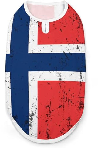 Vielseitige Hundewesten für Hunde und Katzen, Retro-Flagge Norwegen, Größe M
