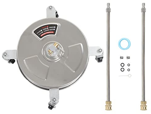 Idropulitrice per superfici, 4000 psi, spazzatrice elettrica in acciaio inossidabile da 13 pollici con 4 ruote e 2 ExWand per cemento, piastrelle in ceramica, pietra, patio, giardino, vialetti, marc