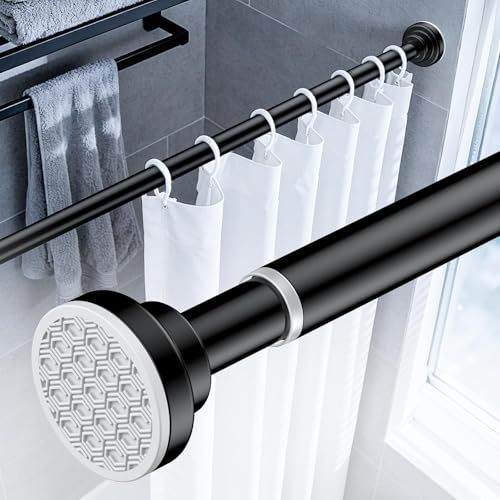 Uniclife Barras para Cortinas Uniclife sin Taladro, Barra de Cortina de Ducha Ajustable 82-204 cm, Barra de Tensión con Resorte Antideslizante, Acero Inoxidable Antioxidante para Baño, Ventanas y Arm