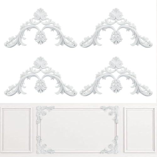 OLYCRAFT - Lote de 10 piezas para pared (revestimiento de esquinas de pared, kit de moldeo de techo, estilo francés, Wainscoting, paneles de poliuretano para chimenea, medallón, gabinete de pared