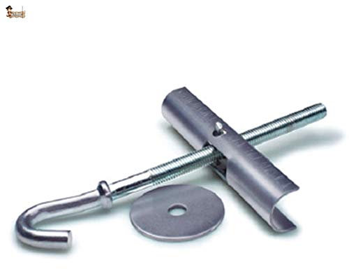 Bricoloco Soporte Gancho basculante para Falsos techos Huecos de escayola, Yeso o Madera para Objetos suspendidos Ligeros como lámparas, macetas, Cortinas, menaje o útiles (5, M6 (16 mm))