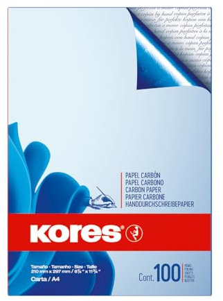 Kores A4 blått kolpapper 8,25 x 13 tum 100 ark
