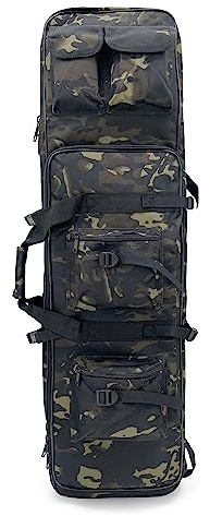Alephnull Soft Rifle Cases Air Rifle Bag 47 / 39 / 33 Long Gun Bag Tactical Rifle Backpack Shotgun Bag Padded Gear Storage Hunting Shooting Fishing (Black CP, L)