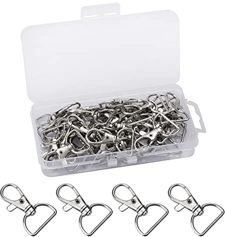 40 mosquetones llavero, gancho giratorios 360° con anillo en D para bolsos, cordones, mochilas y proyectos creativos