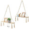 Betylifoy Wandregal Holz Regal Makramee Wandbehang Regal 2 Stück Hängen Pflanzer Makramee Schweberegale Chic Schwimmende Regale Pflanzen Halter Aufhänger Für Schlafzimmer Badezimmer Balkon