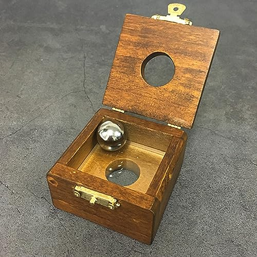 Sfera d'acciaio attraverso il vetro Trucchi magici La sfera di metallo penetra il vetro solido nella scatola di legno penetrazione magia primo piano illusioni Gimmick Props