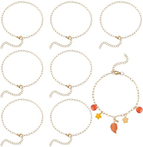 SUNNYCLUE 1 låda 12 st justerbara berlockarmband kedja guldkedja länk armband bulk med hummerlås metall europeiskt rostfritt stål armband kedjor för smyckestillverkning kedjor gör-det-själv hantverk