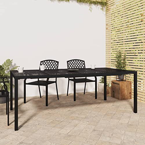 Iiaky Tavolo da Giardino Antracite 200x100x72 cm Acciaio,Tavolo Pieghevole Rettangolare Multifunzione Con Piano E Struttura Richiudibile Salvaspazio,Per Arredo Esterno,Interno,Giardino,Terrazzo,Pic Ni