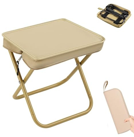 SilverChry Taburete Plegable, Silla Plegable Camping, Banqueta Plegable Portatil con Bolsa de Transporte, Taburetes Plegables para Actividades al Aire Libre como Pesca,Senderismo,Camping,Soporta 180KG