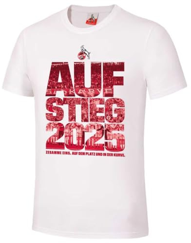 1. FC Köln Kinder T-Shirt - Aufstieg 2025 - weiß | Shirt Größe 128/140