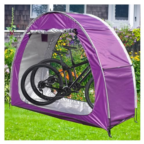 ZGYOZMNG Tenda per Bicicletta da 2 Pezzi, può Essere giuntata, deposito per Bici all'aperto con Tessuto Oxford 210D PU4000 Impermeabile, Piccole tettoie per Cortile, Viola (Viola)