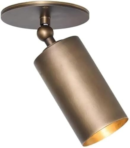 Solid Brass Ceiling Spotlight - 8 Modern Ceiling Wall Mounted Light Fixture - Vintage Industrial Rotatable Spot Lamp for Bedroom, Living Room, Kitchen & Gallery, Home Decor (Raw Brass)
