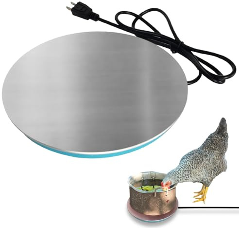 Base Calentadora De Calentador De Agua Para Aves De Corral: Plataforma De Bebedero Calentada, Calentador De Cuencos Para Gallinero Para Climas Fríos, Placa De Acero Segura Con Suministro De Calor Unif