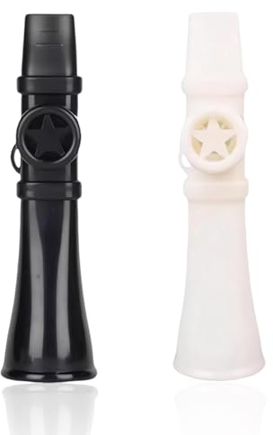 Set de Kazoo 2 piezas, Instrumento musical de ABS con tono ajustable, Instrumento de flauta ligero para excursiones fiestas campamento acompañamiento (Blanco/Negro)