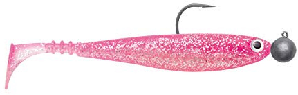 Jackson Zanderbait 14cm 2St. Pink Glitter. Zander Gummifisch mit Haken. Gummiköder montiert Zanderköder. Softbait mit Jigkopf. Profi Kunstköder Zander Angeln