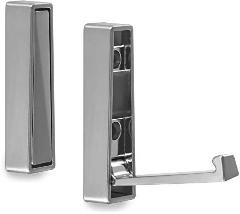 Sotech SO-TECH® - Gancio pieghevole BARI 80 x 20 x 15 mm, cromato opaco con design unico e convesso del gancio anteriore pieghevole appendiabiti appendiabiti